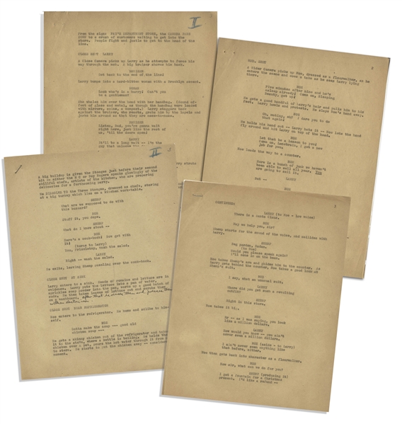 Moe Howard's 17pp. Script for a Three Stooges Skit With Shemp, Circa Early 1950s -- With Moe's Annotations Throughout -- Skit Mentions Roy Rogers, Likely for Variety Show -- Toning, Else Very Good